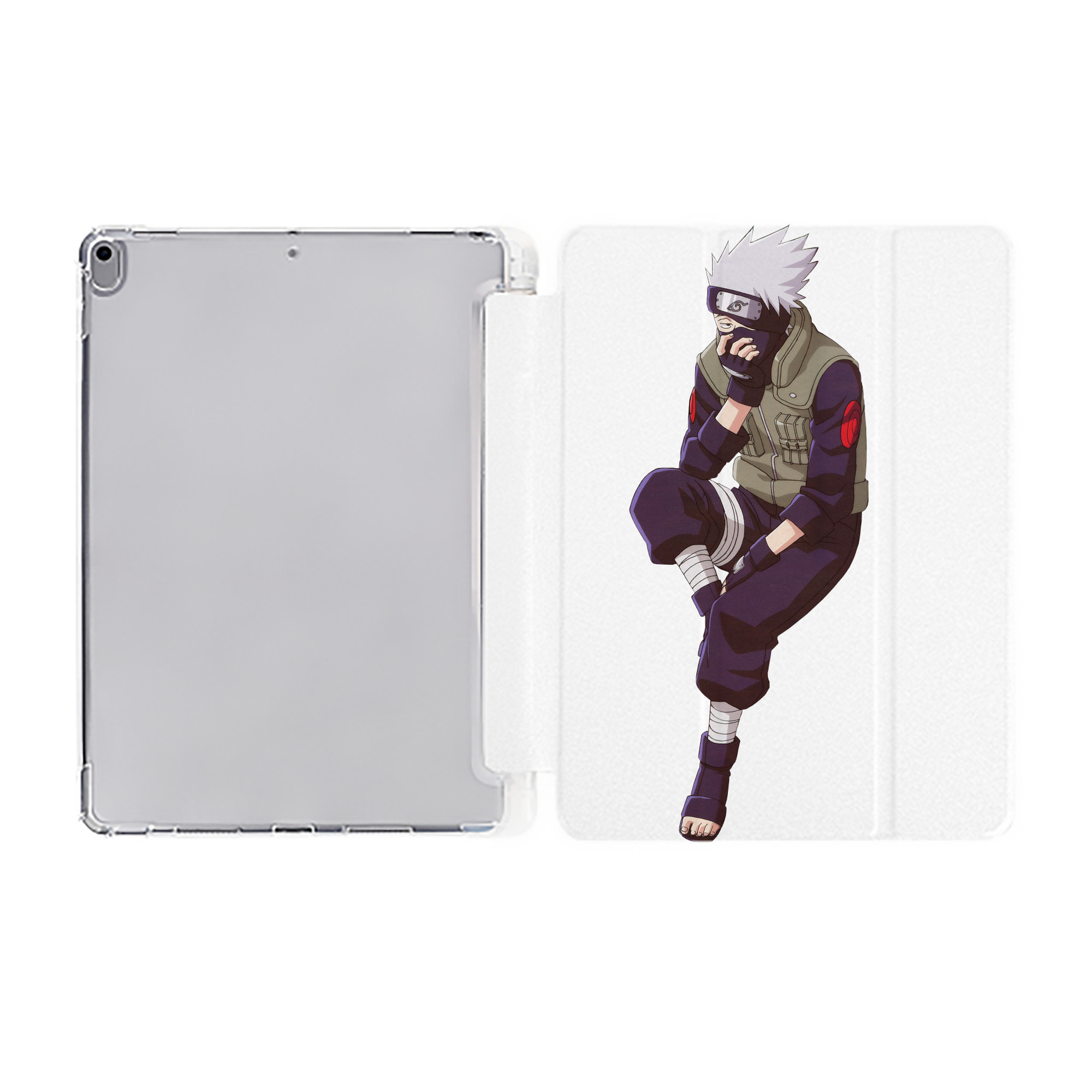 （画像用） NARUTO -ナルト- はたけ カカシ Hatake Kakashi IPad ケース ペン収納付き 三つ折りスタンド PUレザー×シリコン 対応機種9.5/10.5/10.9インチ